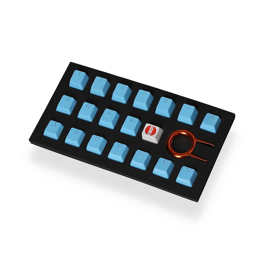TAIHAO 〔キーキャップ〕 英語配列 Rubber Gaming Backlit Keycaps-18 keys ネオンブルー th-r