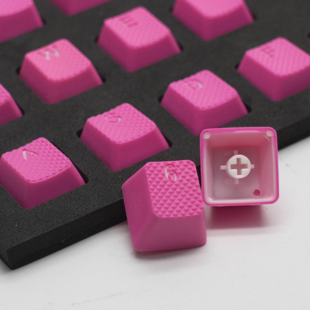 Tai-Hao Rubber Gaming Backlit Keycaps-18 keys/8 keys Neon Pink