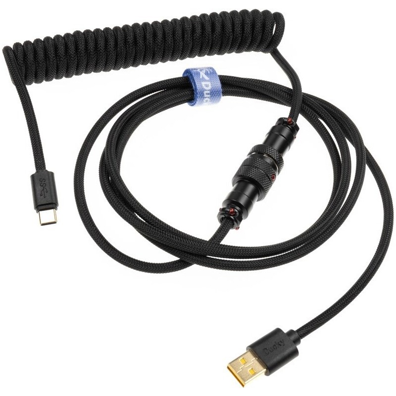 Ducky Premicord Custom Coiled USB Cable Phantom Black