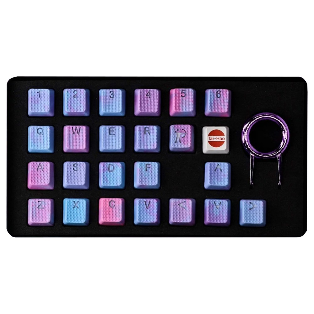 Tai-Hao Rubberized Gaming Keycap Mark II - 23keys Pink & Blue Camo