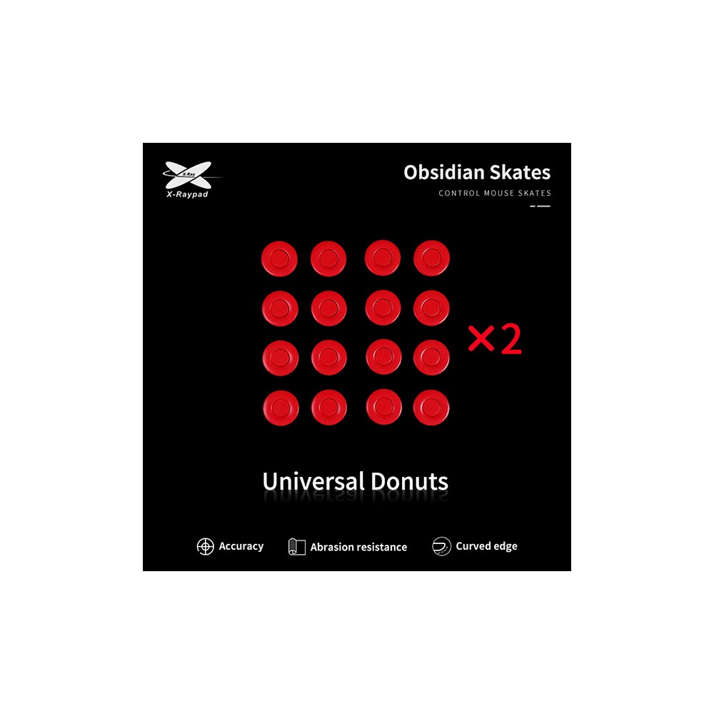 X-raypad Obsidian Control Mouse Skates Universal 0.8mm PTFE Donuts 32個入り