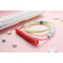 Ducky Premicord Custom Coiled USB Cable Strawberry Frog