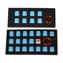 Tai-Hao Rubber Gaming Backlit Keycaps-18 keys/8 keys Neon blue