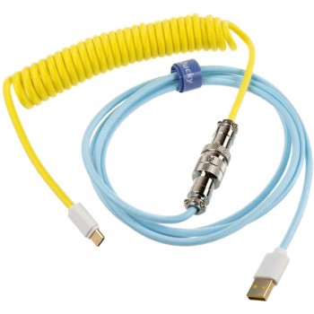 Ducky Premicord Custom Coiled USB Cable Cotton Candy