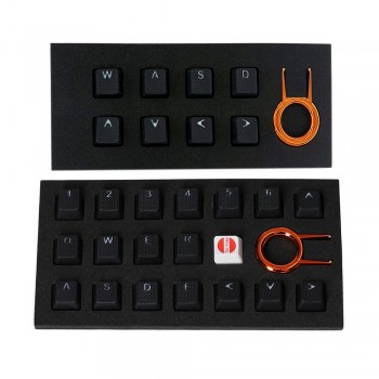 Tai-Hao Rubber Gaming Backlit Keycaps-18 keys/8 keys Black